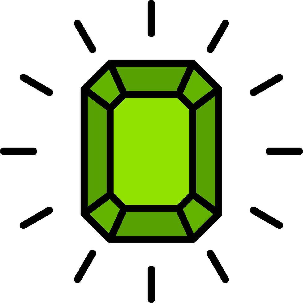 Gem Line Filled Icon vector