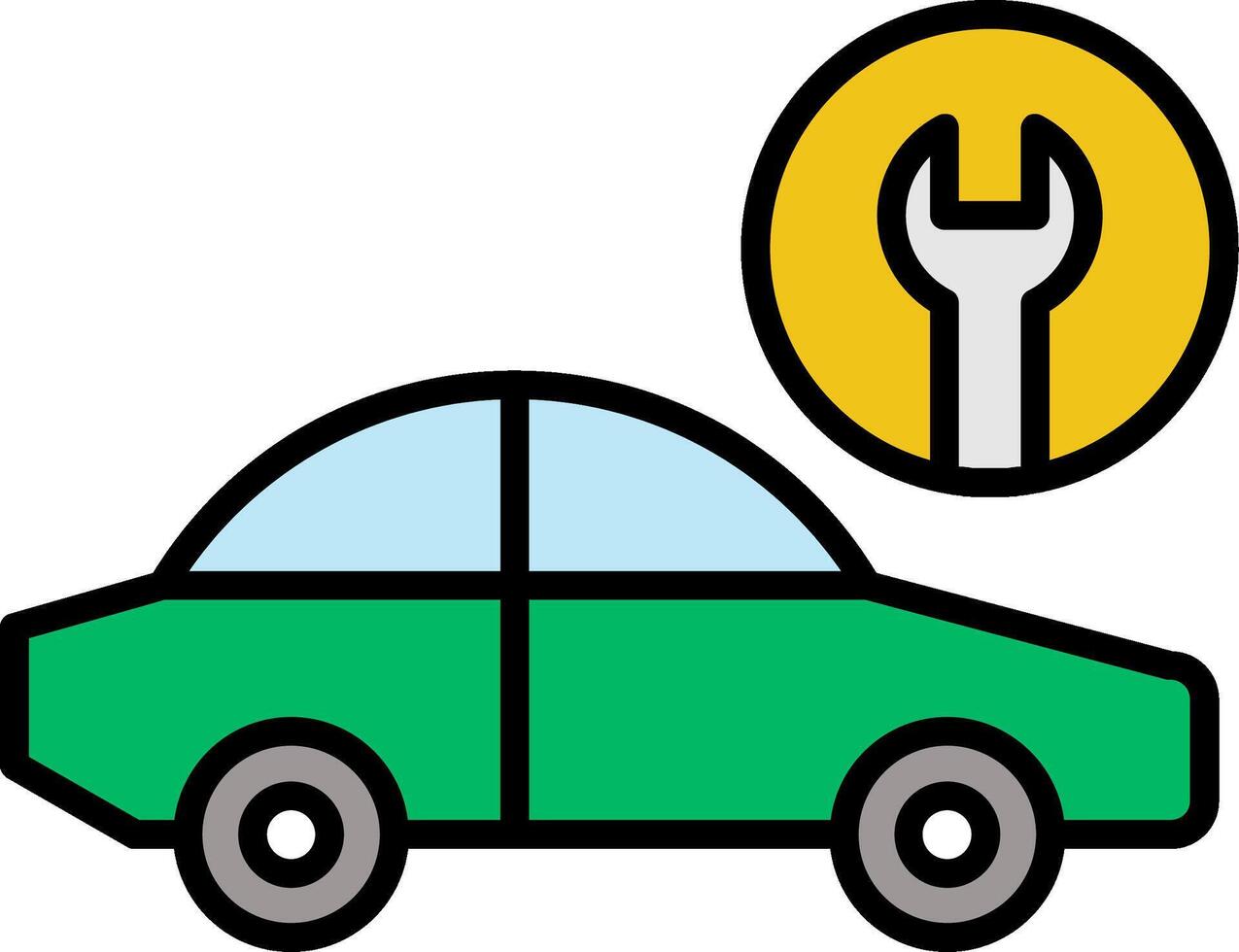 coche Servicio línea lleno icono vector