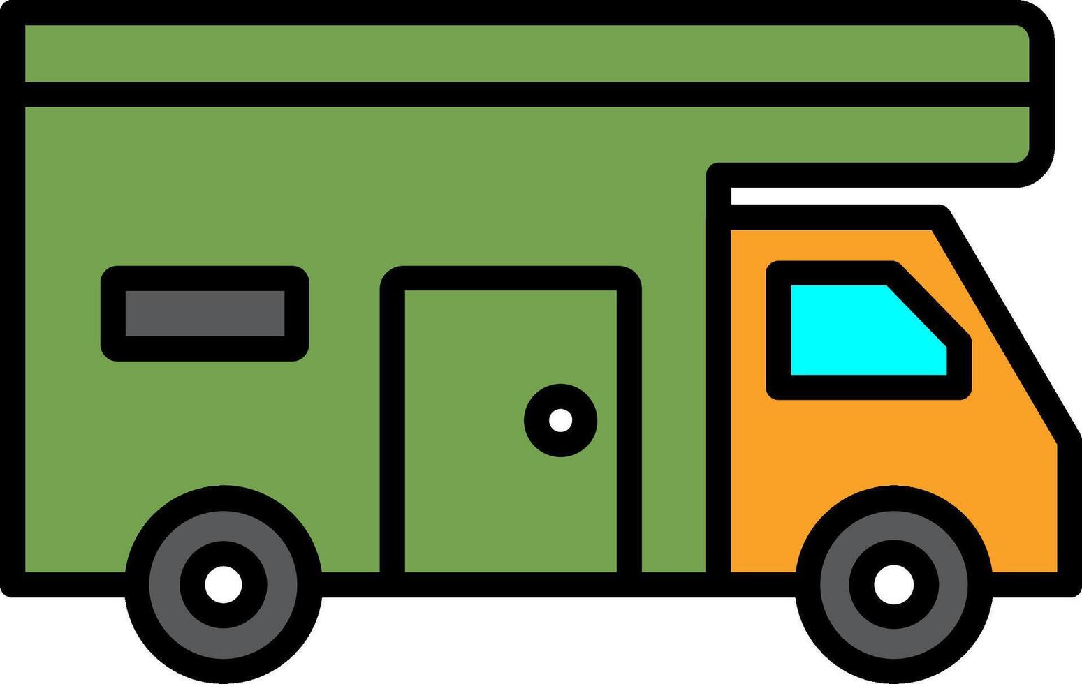 Camper Line Filled Icon vector