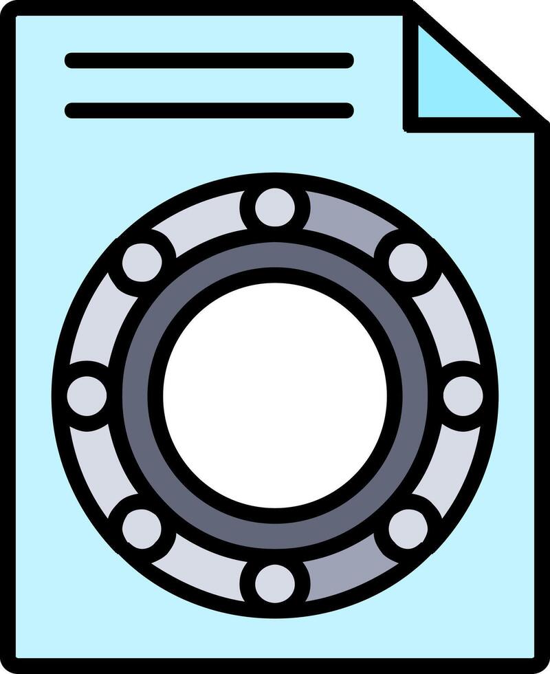 Ball Bearing Line Filled Icon vector