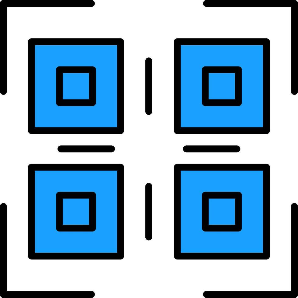 Qr Code Line Filled Icon vector