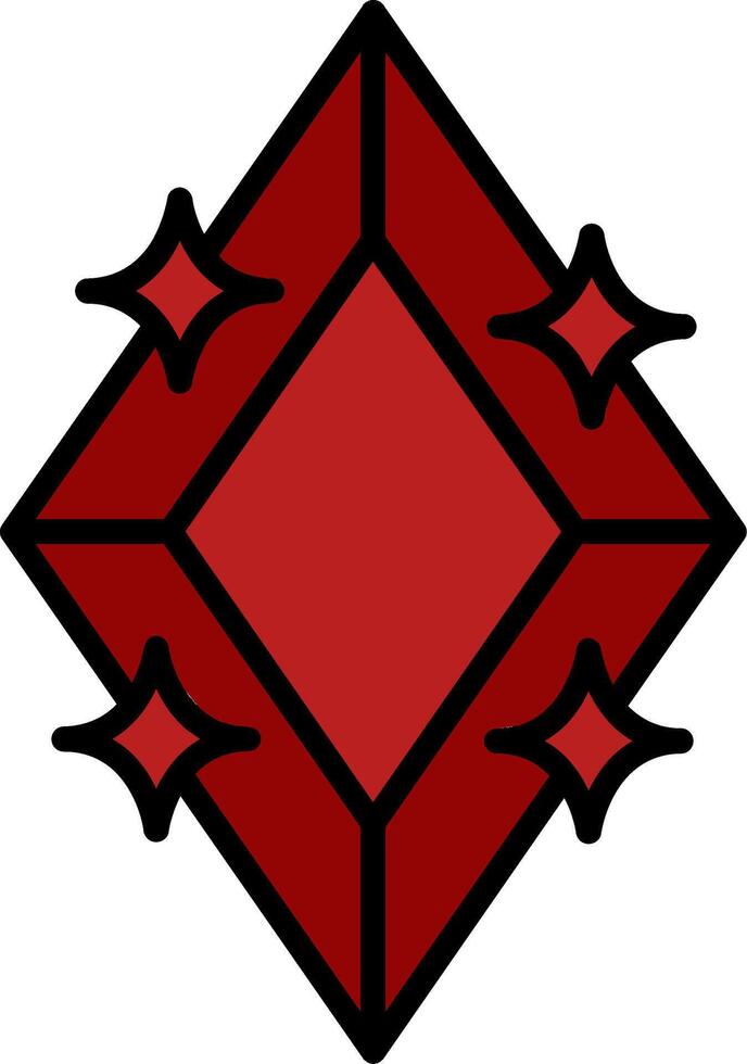 Diamond Line Filled Icon vector