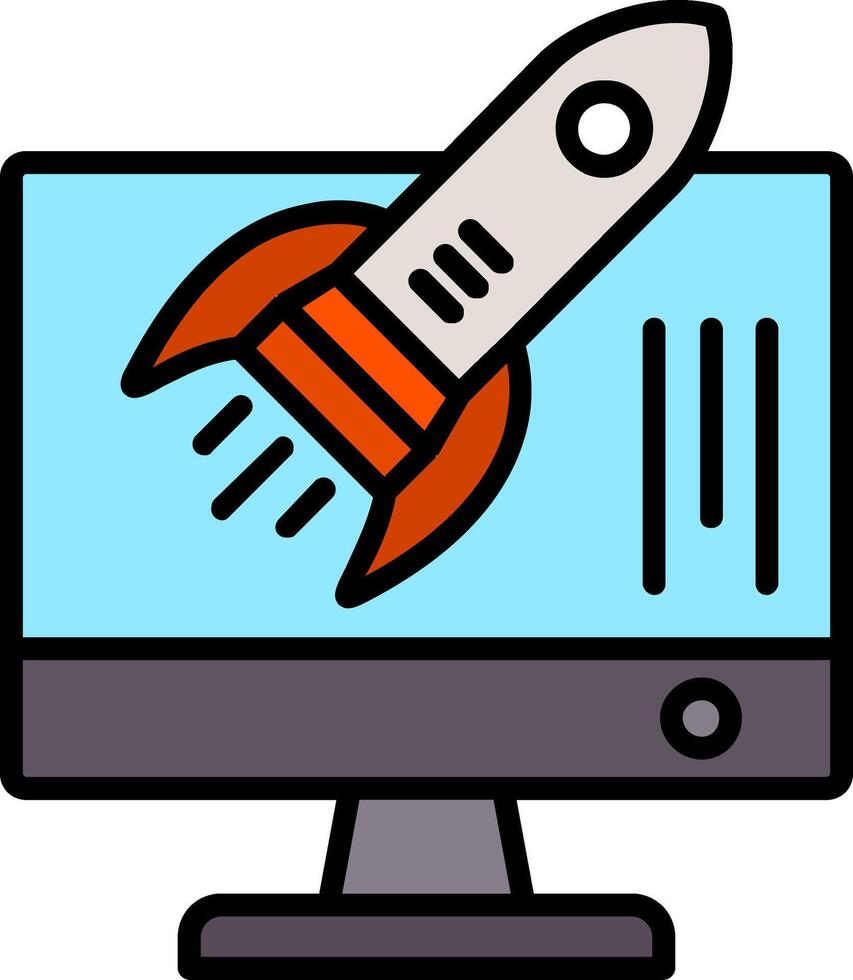 Startup Line Filled Icon vector