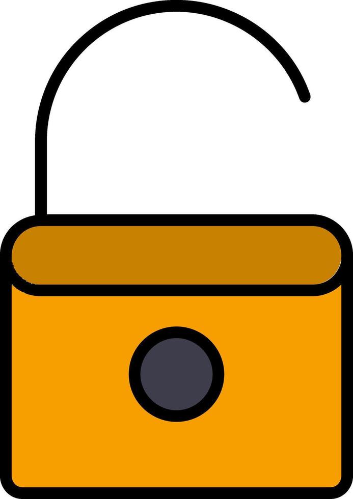 Open Lock Line Filled Icon vector