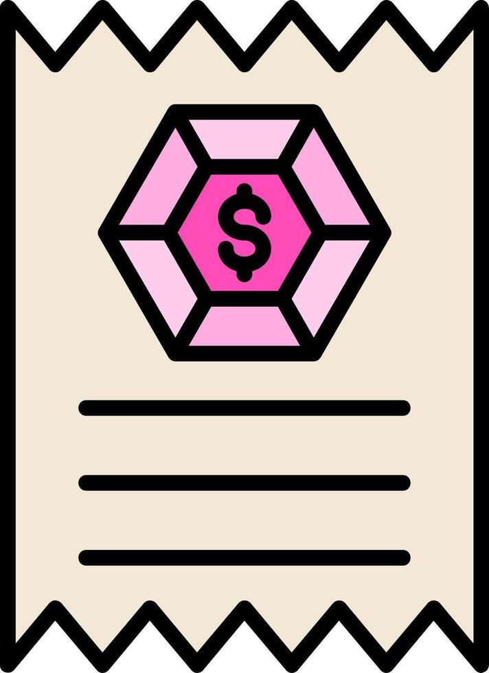 Receipt Line Filled Icon vector