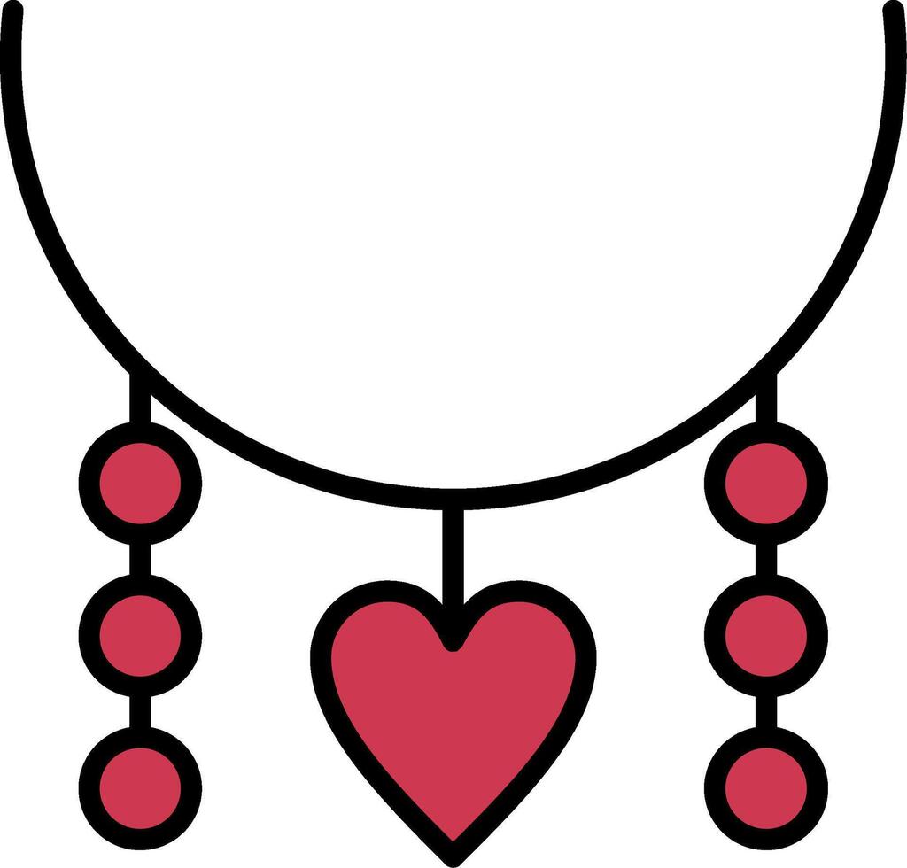 collar línea lleno icono vector