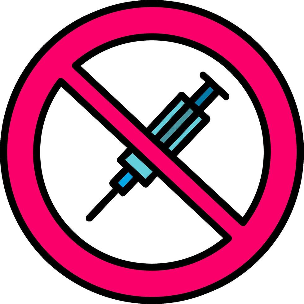 No Needle Line Filled Icon vector