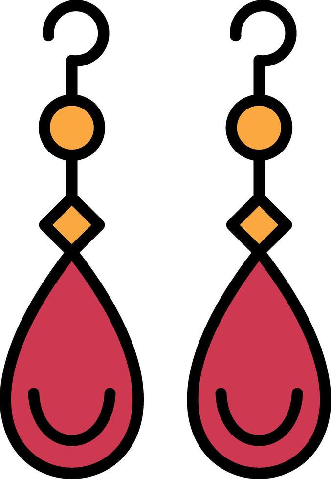 Earrings Line Filled Icon vector