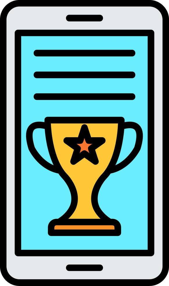 Online Award Line Filled Icon vector