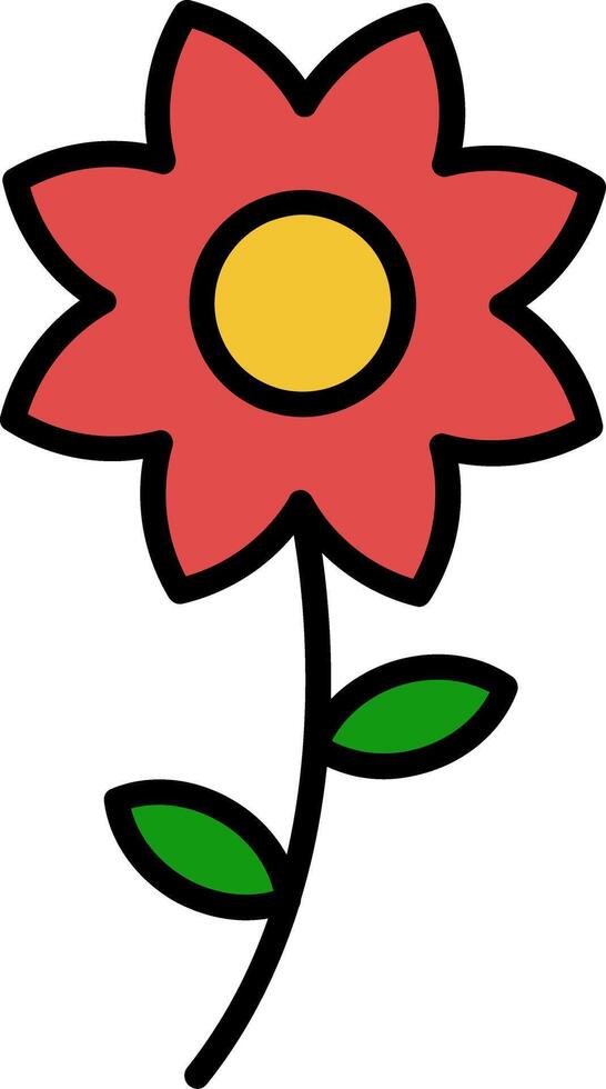 Flower Line Filled Icon vector