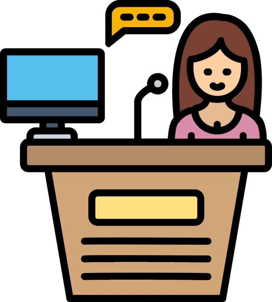 Management Line Filled Icon vector