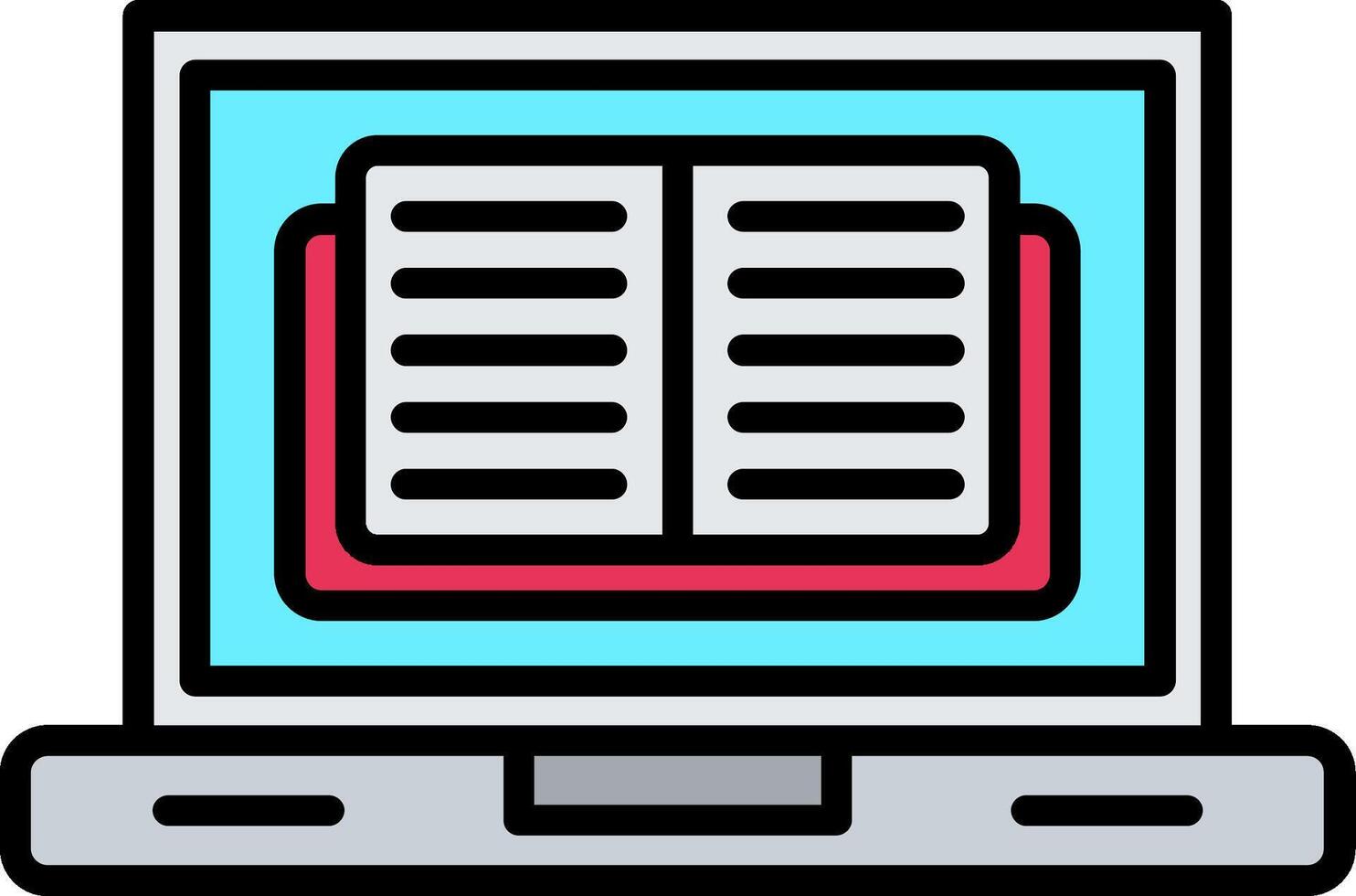 Ebook Line Filled Icon vector