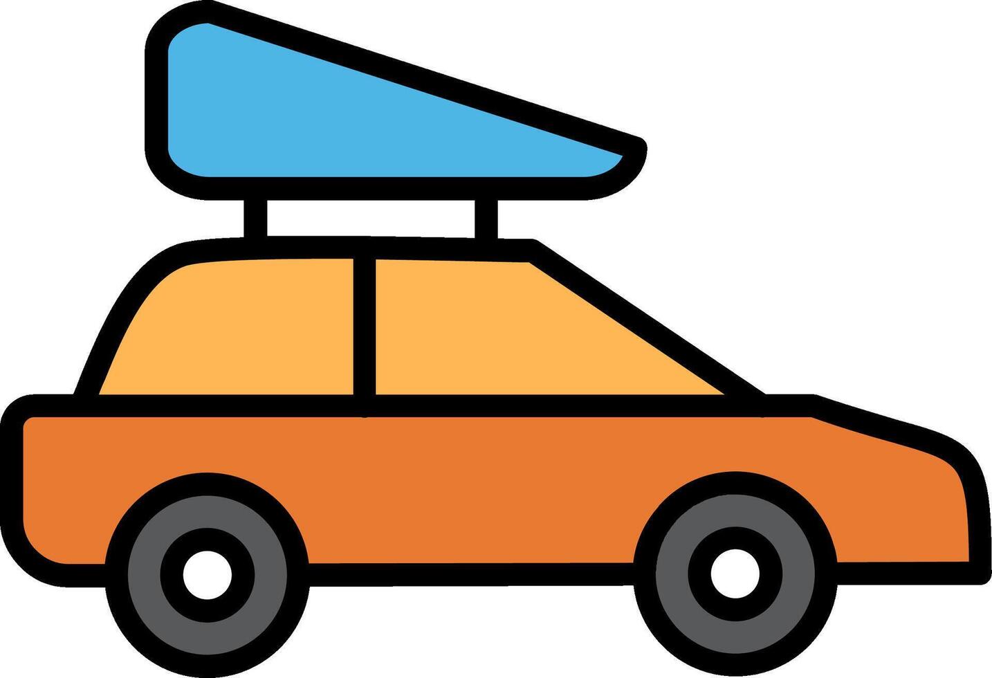 Family Car Line Filled Icon vector