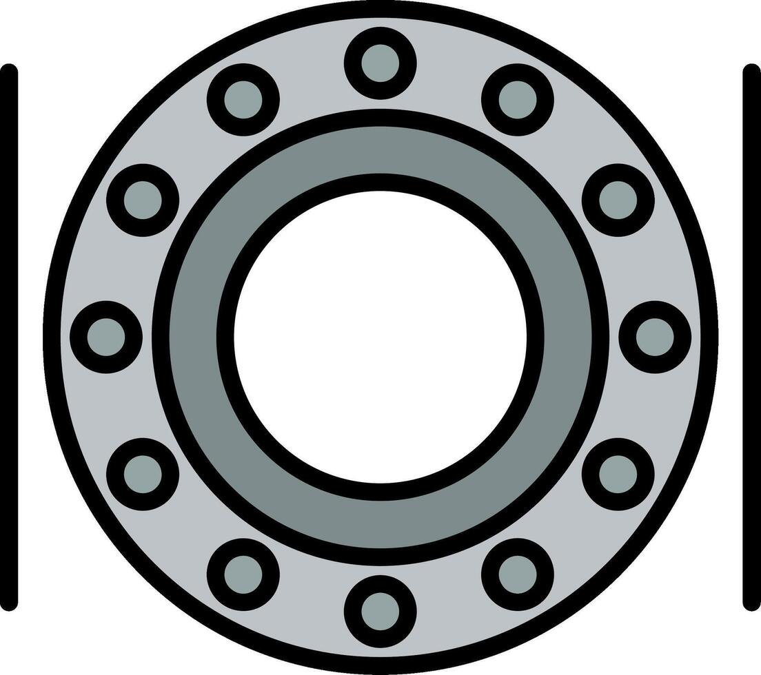 Ball Bearing Line Filled Icon vector