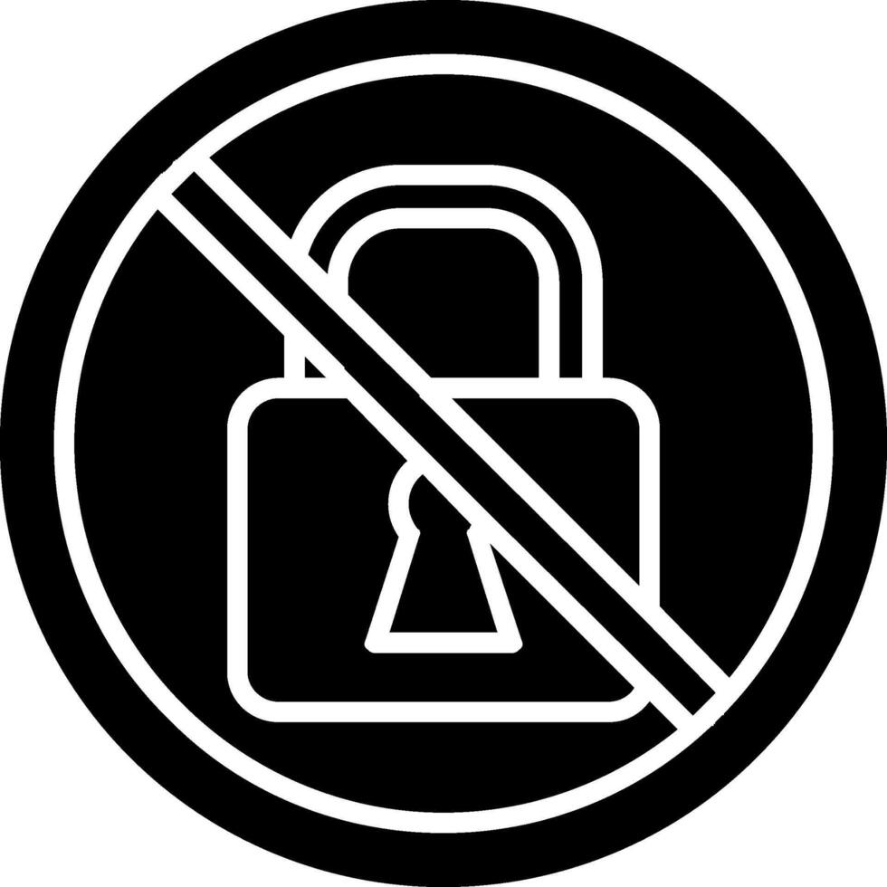 Prohibited Sign Glyph Icon vector