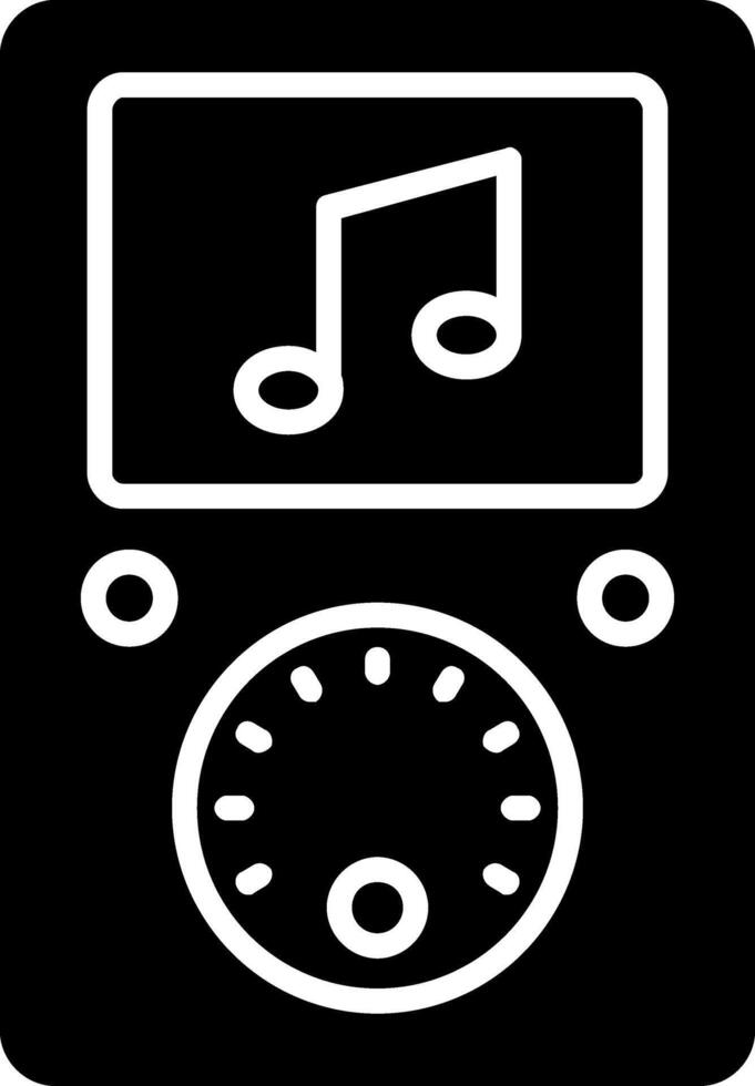 icono de glifo de reproductor de música vector