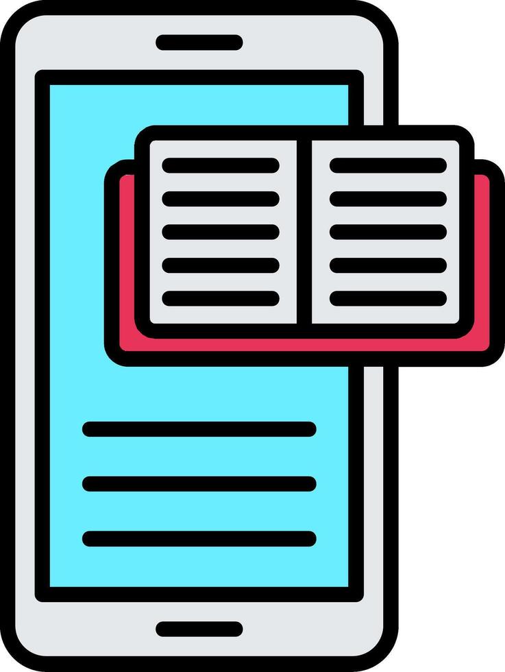 Ebook Line Filled Icon vector