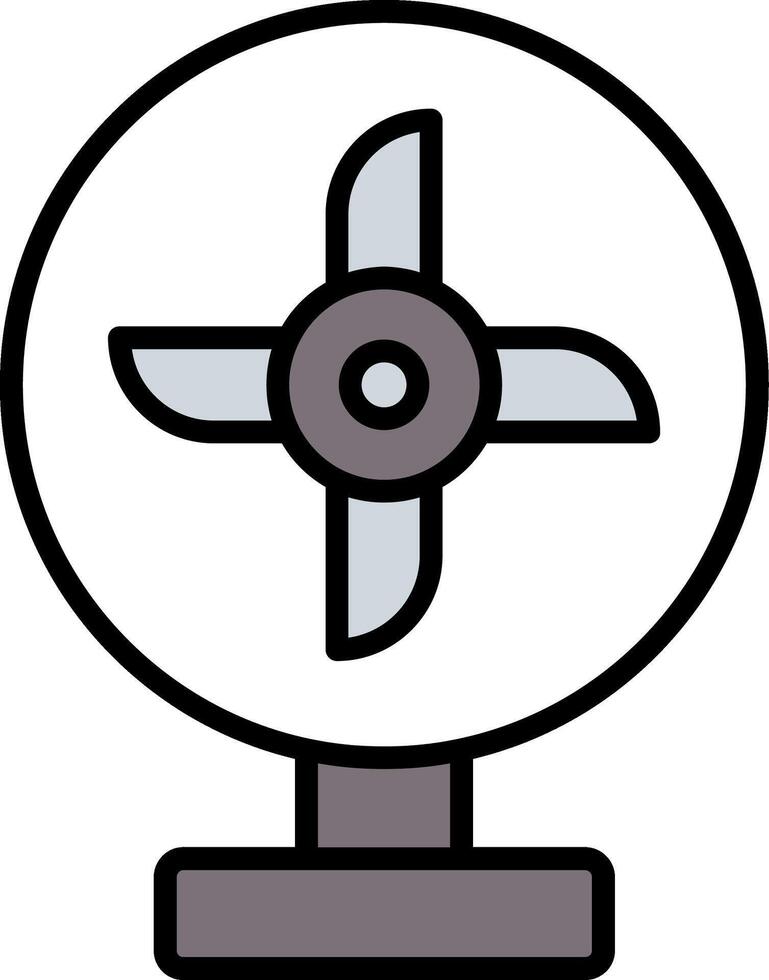 Cooling Fan Line Filled Icon vector