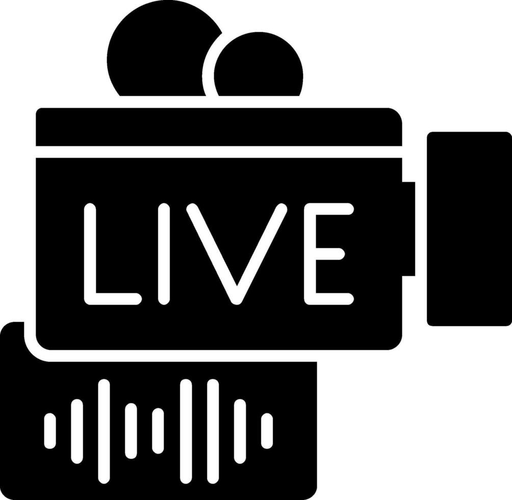 Live Stream Glyph Icon vector