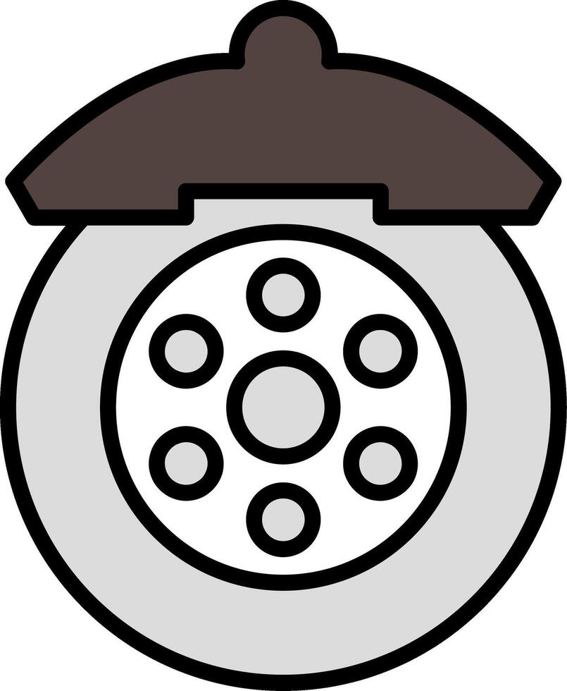 Brake Pad Line Filled Icon vector