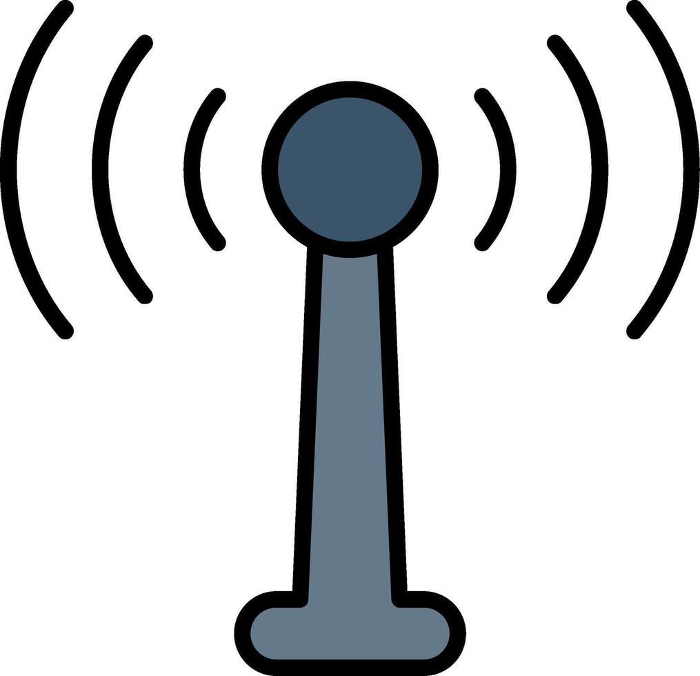 Antenna Line Filled Icon vector