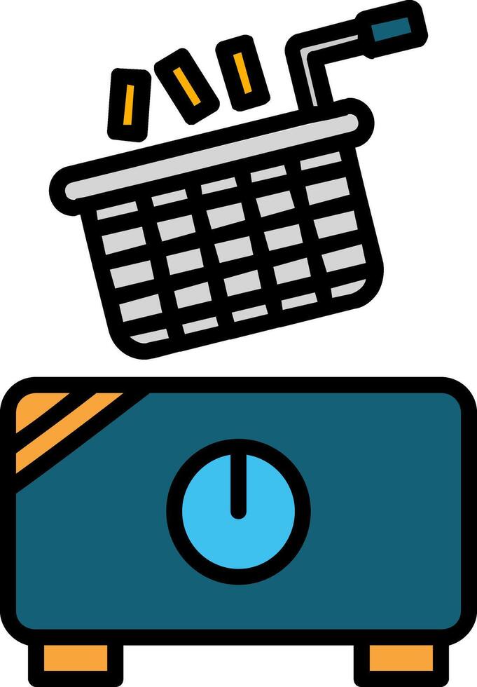 Electric Fryer Line Filled Icon vector