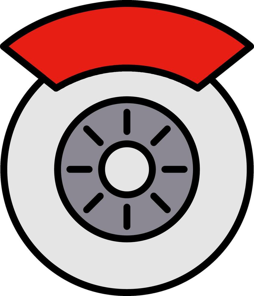 Brake Disc Line Filled Icon vector