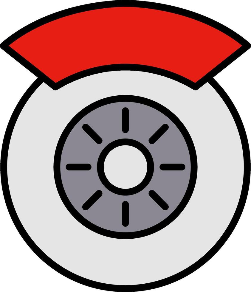 Brake Disc Line Filled Icon vector