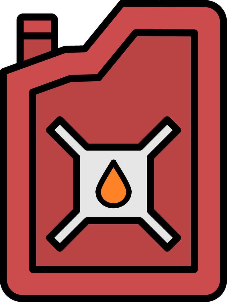 Petrol Can Line Filled Icon vector