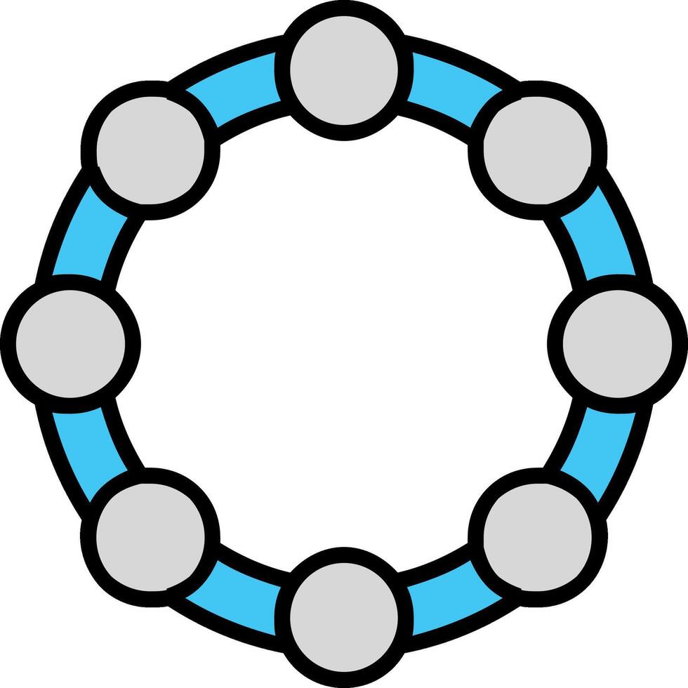Tambourine Line Filled Icon vector