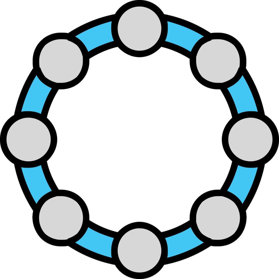 Tambourine Line Filled Icon vector