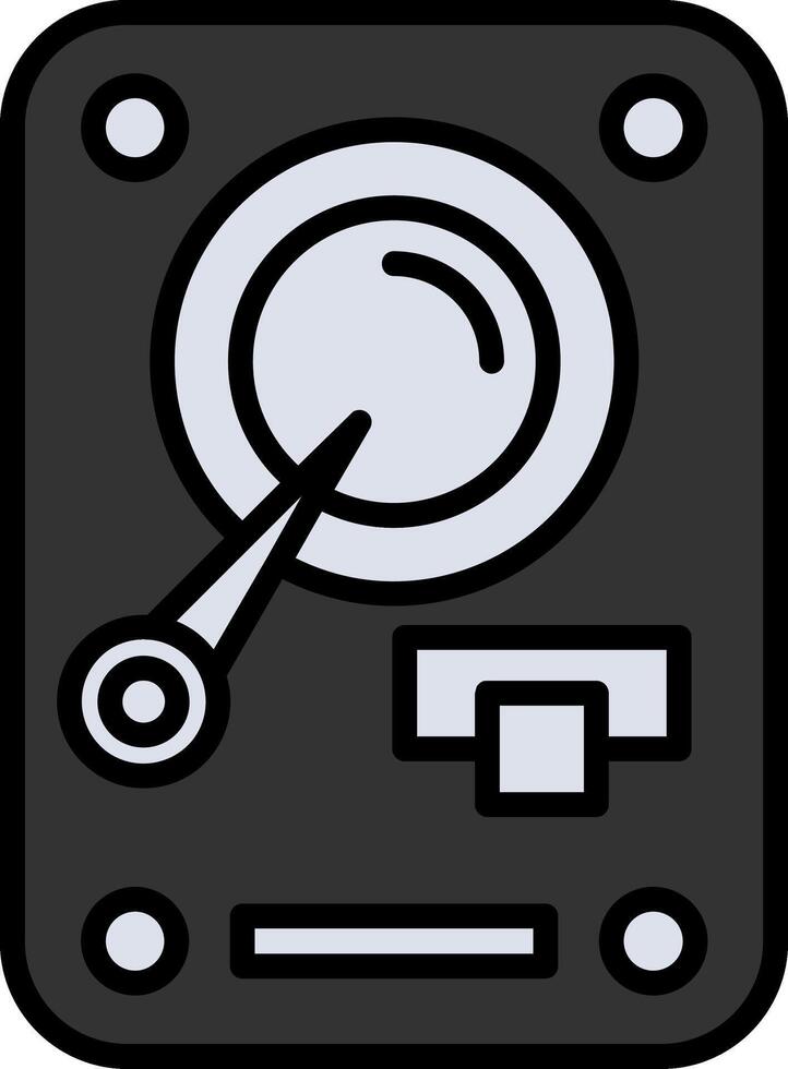 Hard Disk Drive Line Filled Icon vector