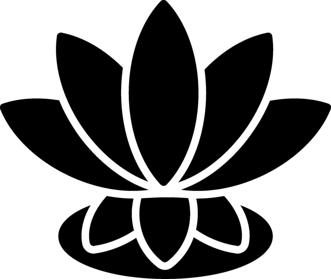 Lotus Glyph Icon vector