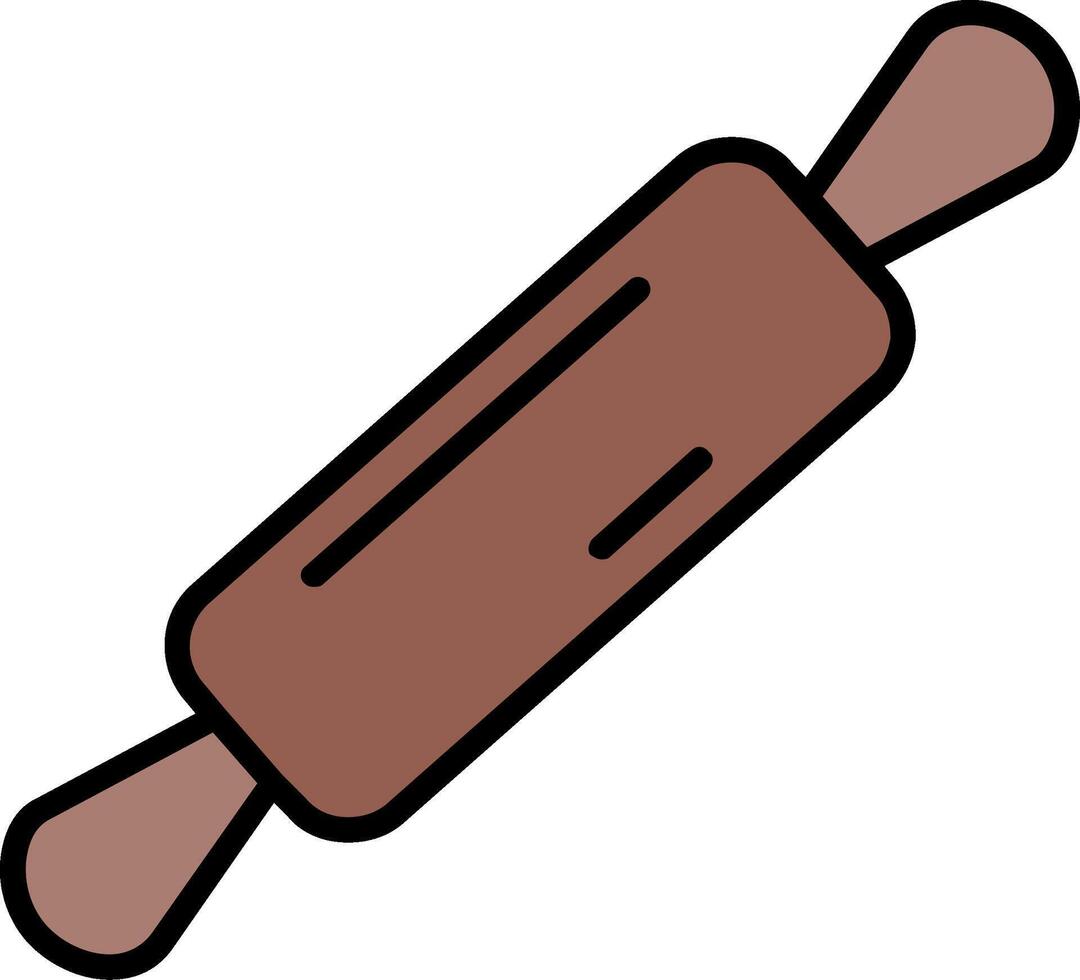 Rolling Pin Line Filled Icon vector