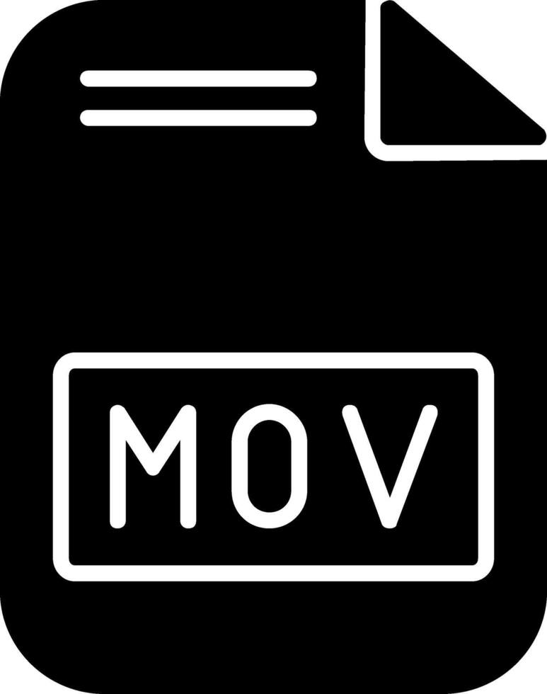 Mov File Glyph Icon vector