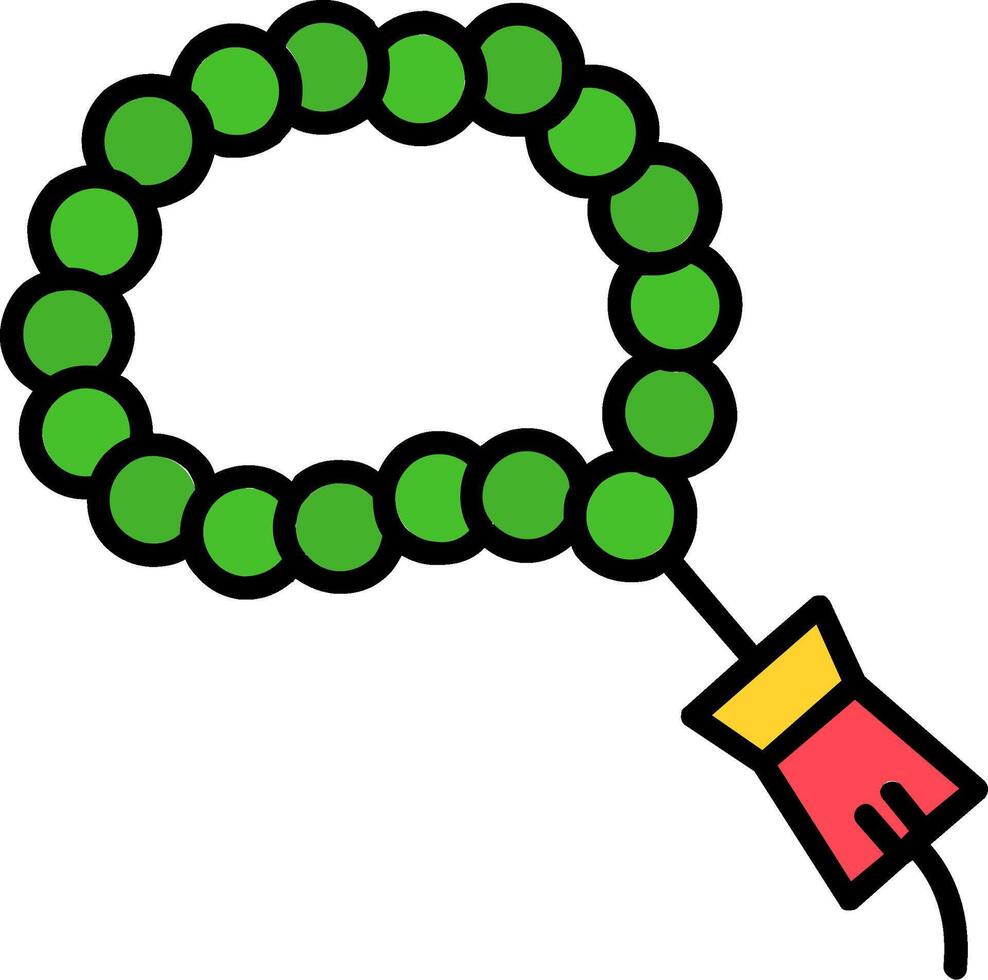 Tasbih Line Filled Icon vector