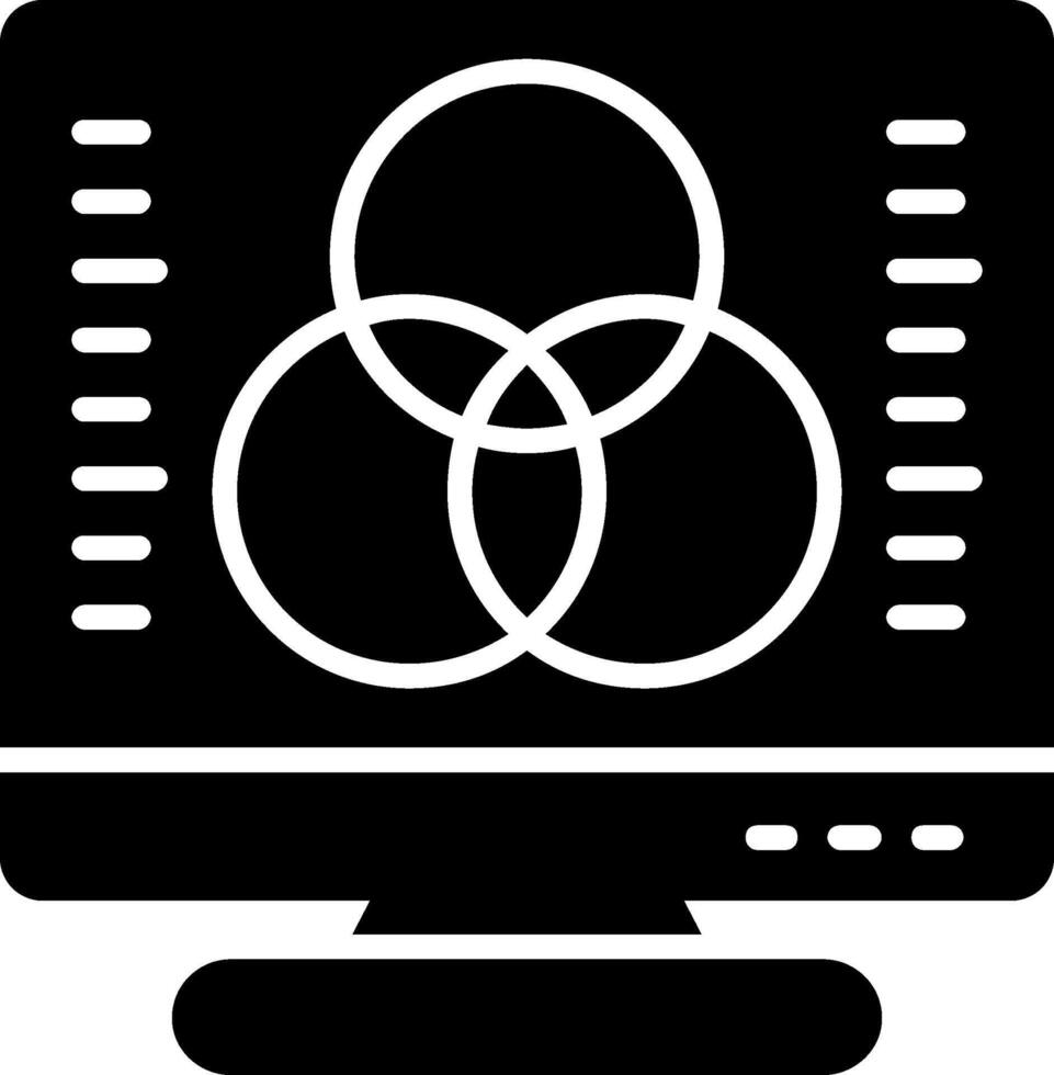 Desktop Computer Glyph Icon vector