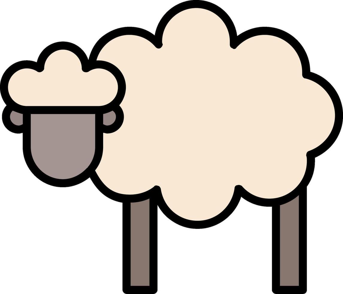Sheep Line Filled Icon vector