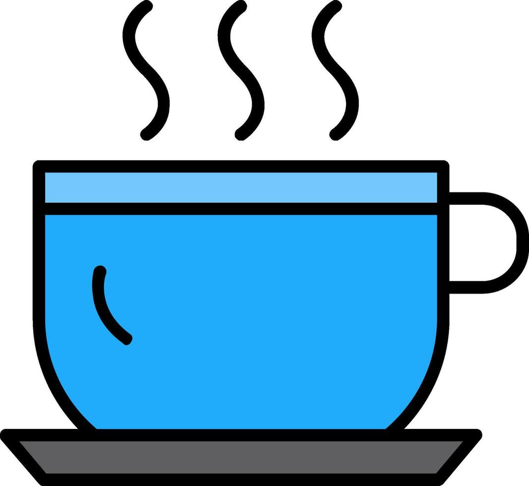 Teacup Line Filled Icon vector