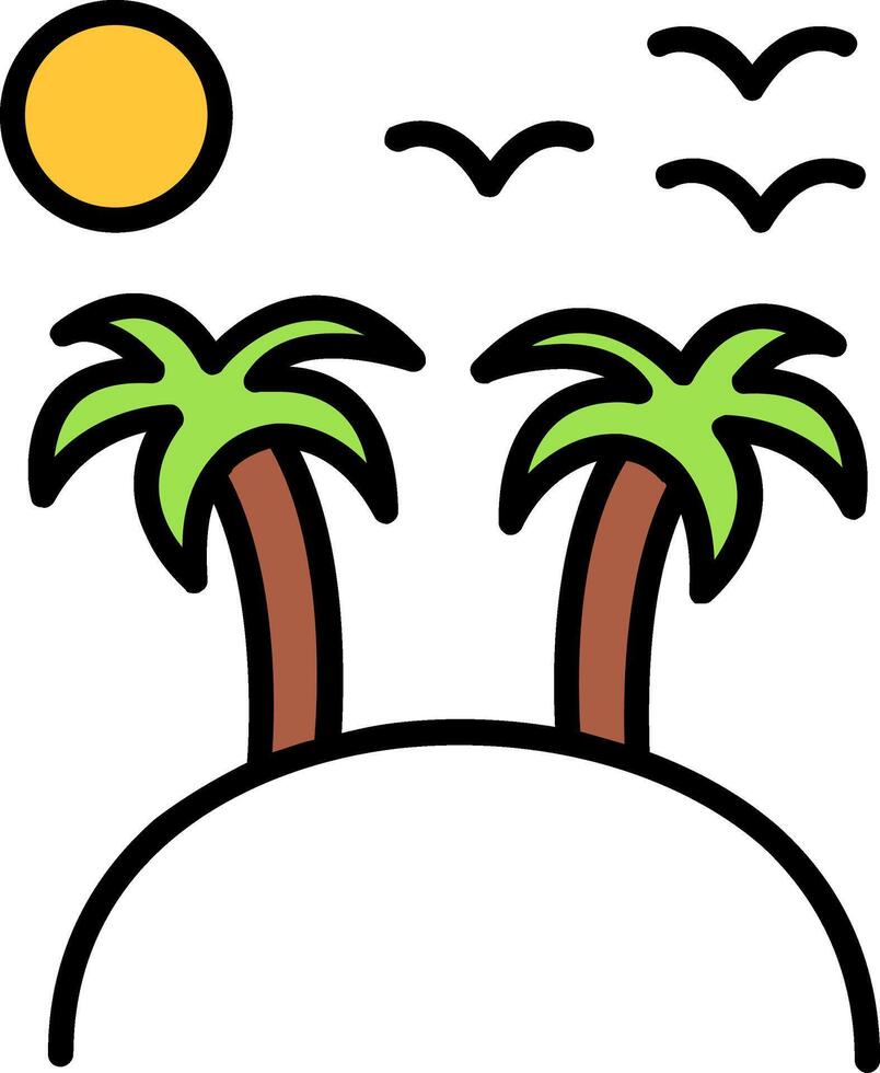 Island Line Filled Icon vector