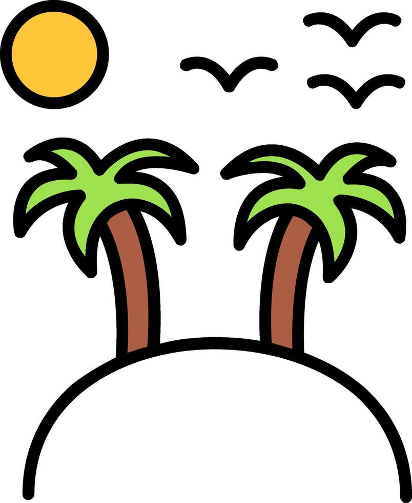 isla línea lleno icono vector