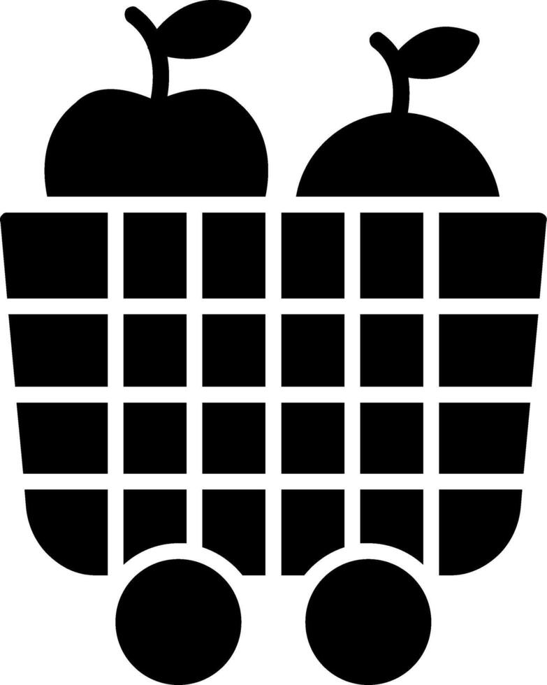 Fruta carro glifo icono vector