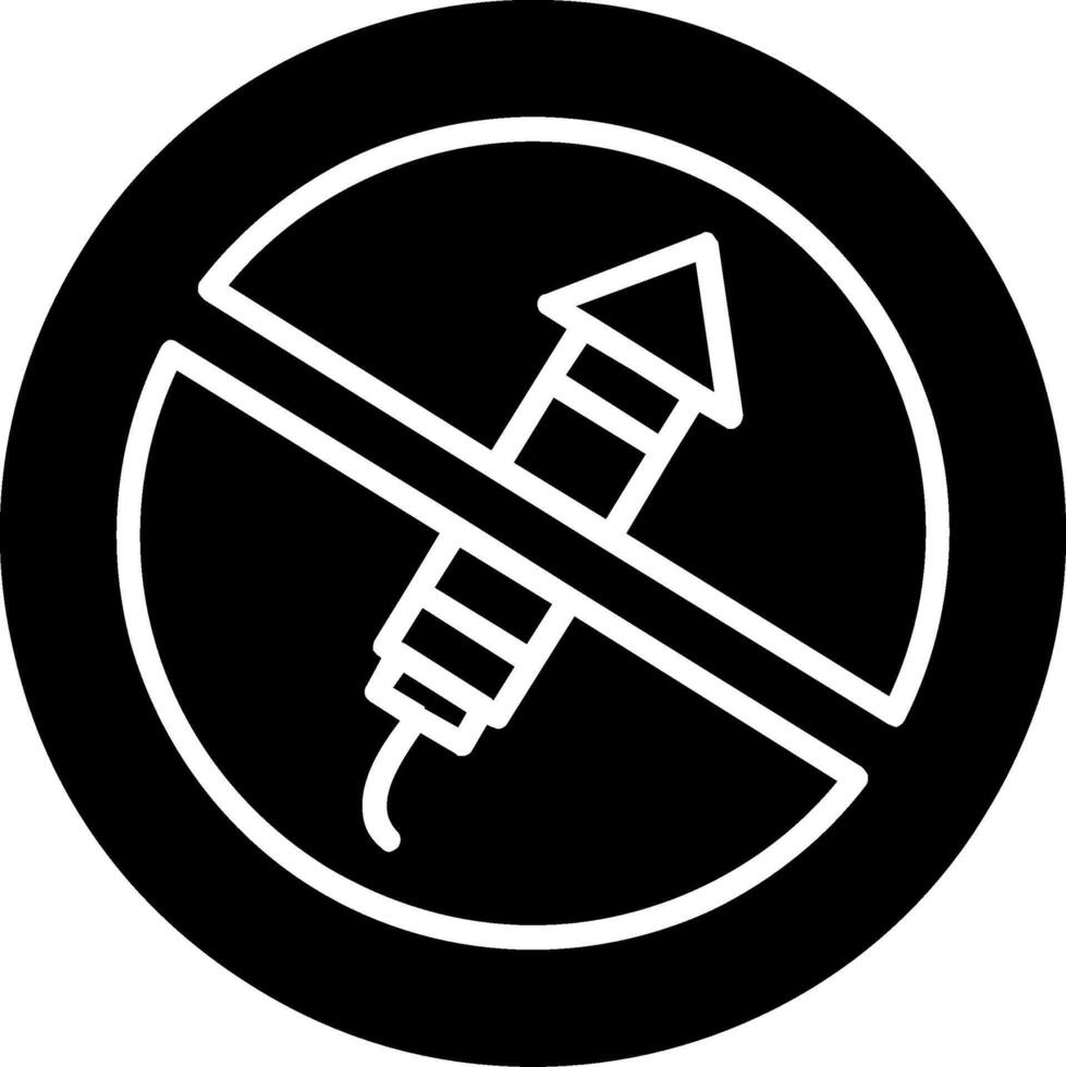 No Firework Glyph Icon vector