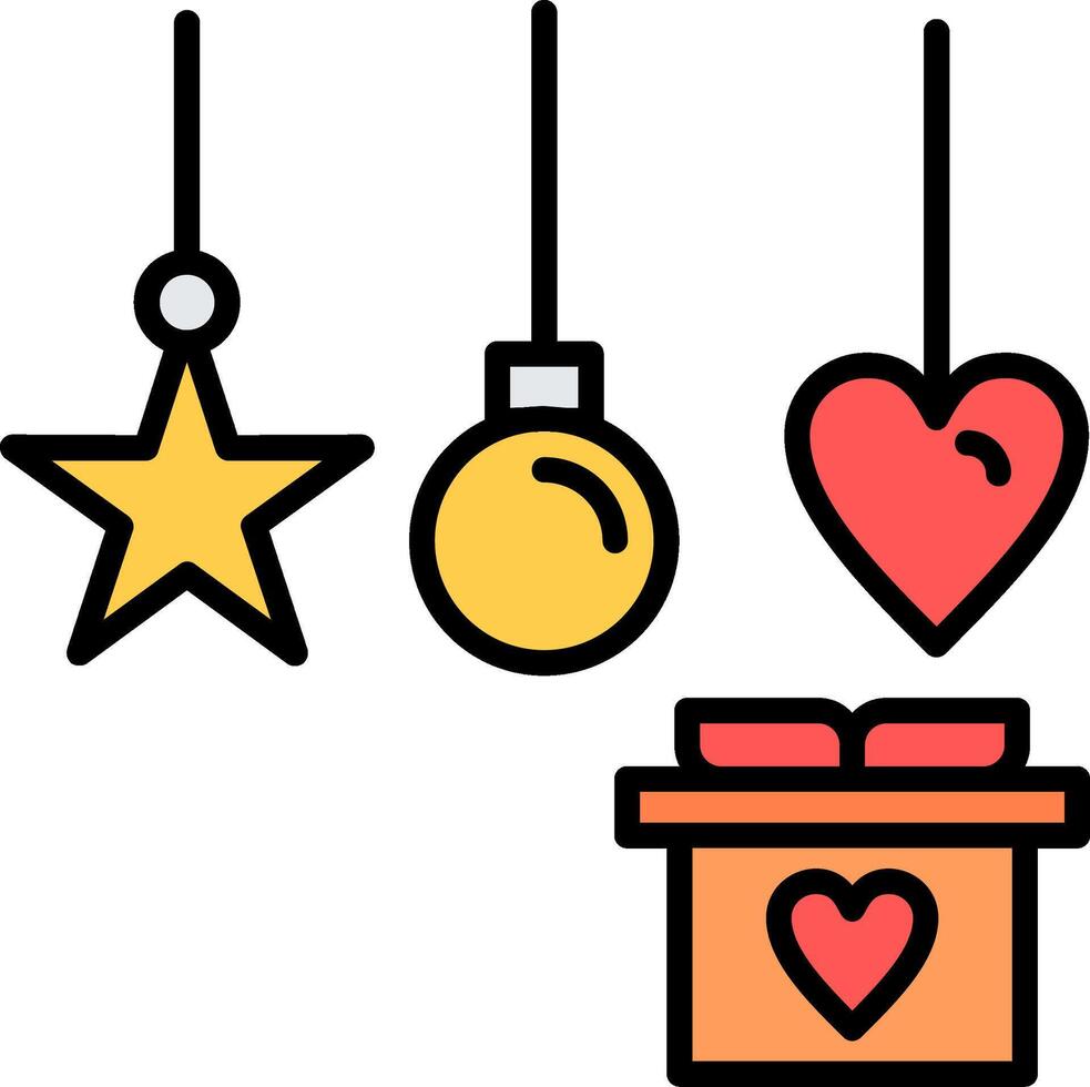 Decoration Line Filled Icon vector