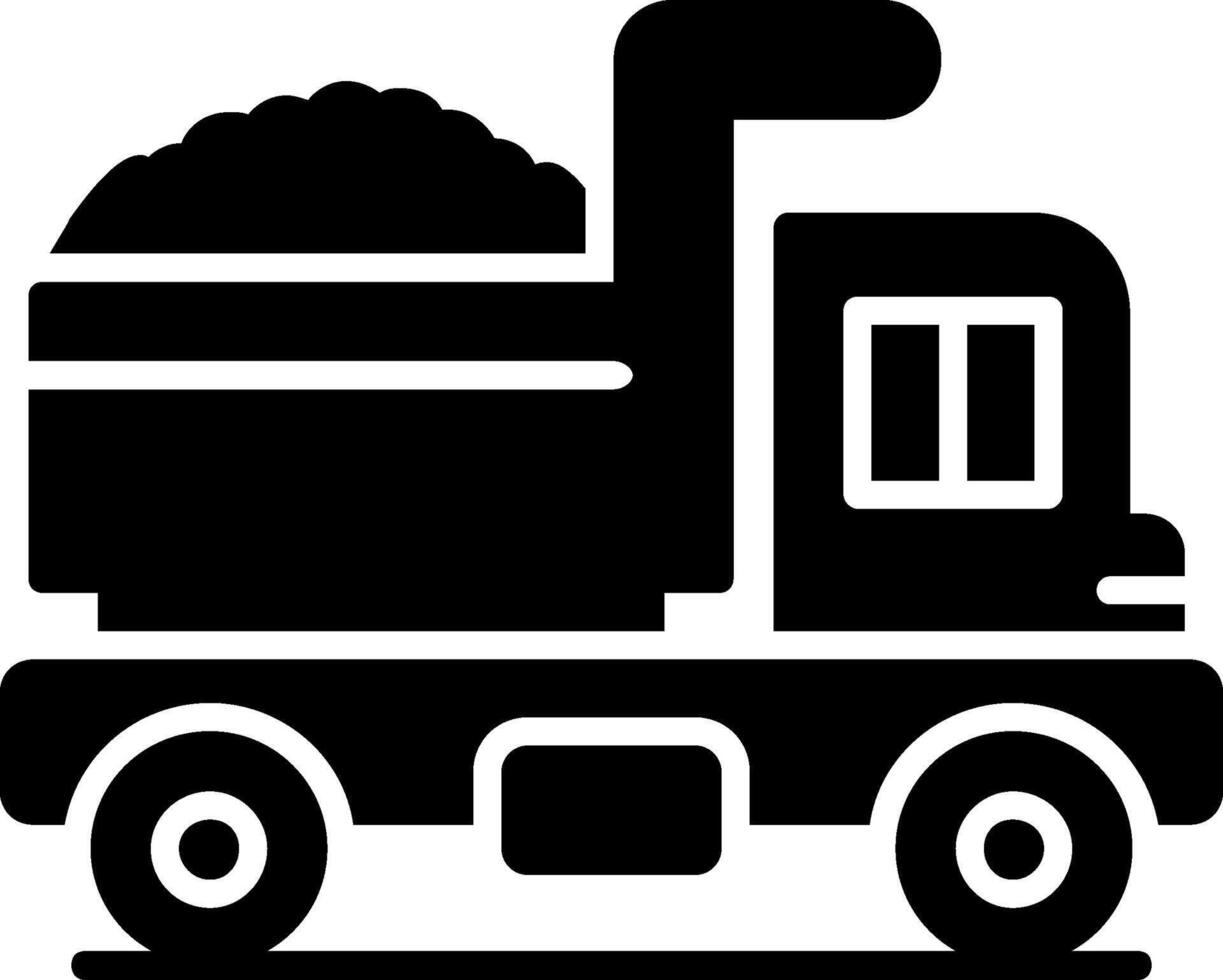 Dump Truck Glyph Icon vector