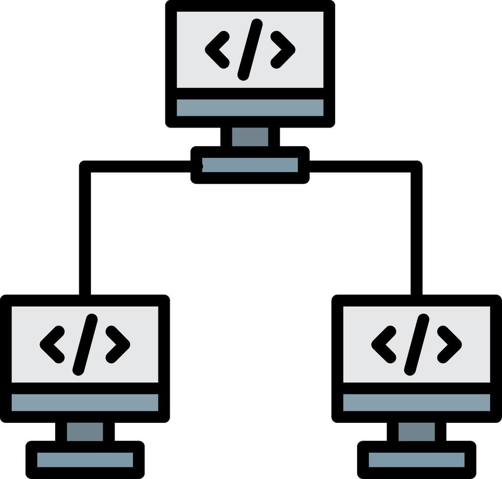 Connections Line Filled Icon vector