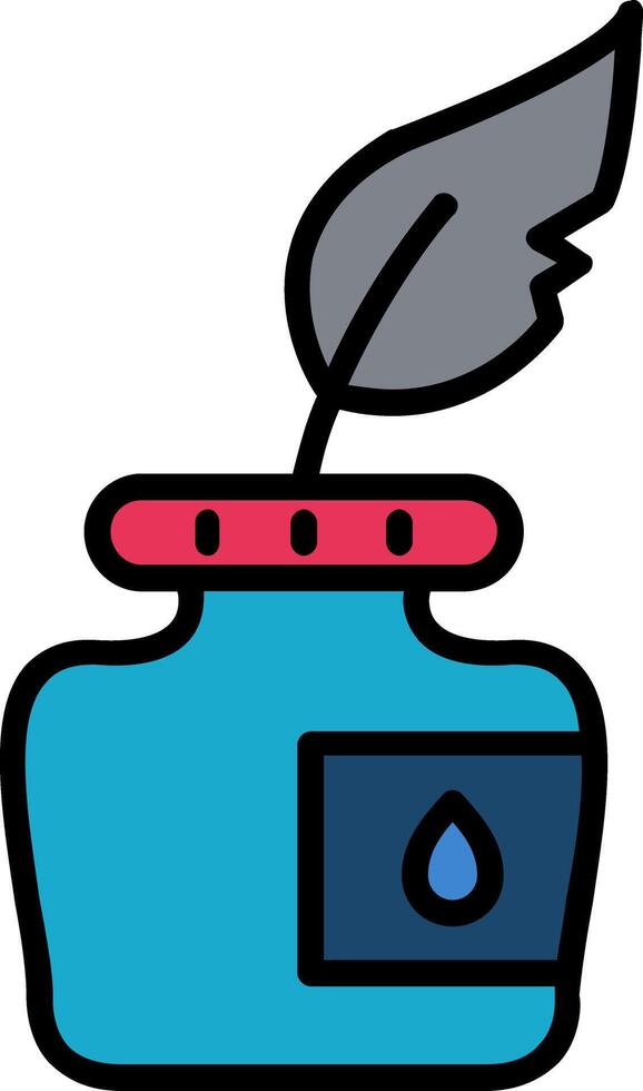 Ink Line Filled Icon vector