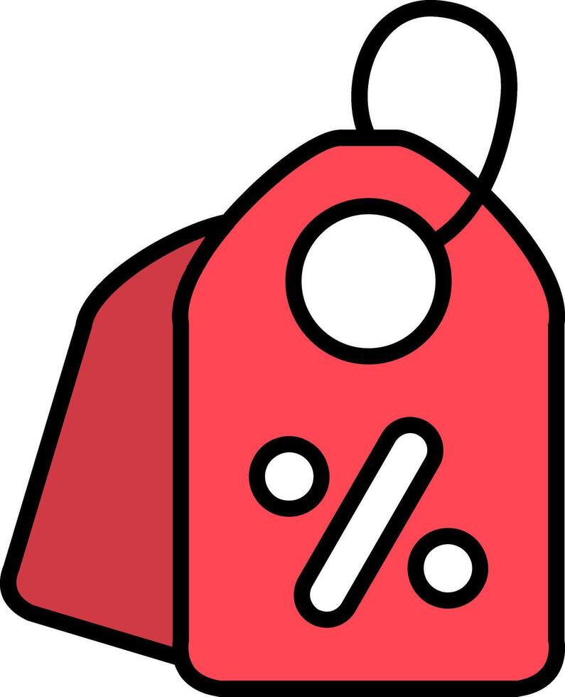 Price Tag Line Filled Icon vector