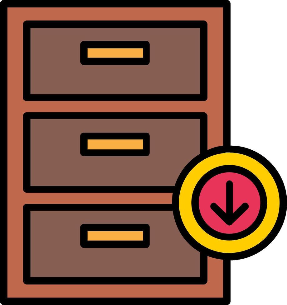 Inbox Line Filled Icon vector