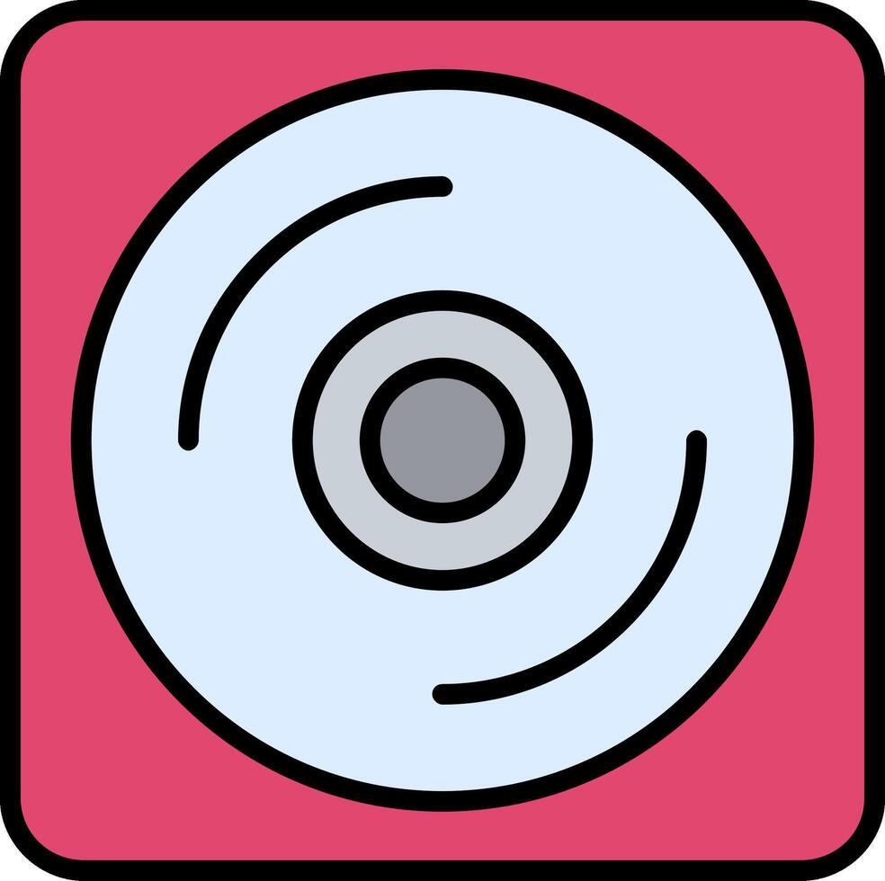 Vinyl Disc Line Filled Icon vector